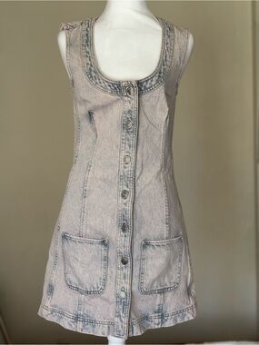 pilcro sleeveless paneled denim fit & flare mini dress Pilcro | Dresses | Pilcro Sleeveless Paneled Denim Fit Flare Mini Dress